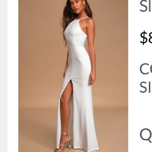 White Sleeveless Mermaid Maxi Dress